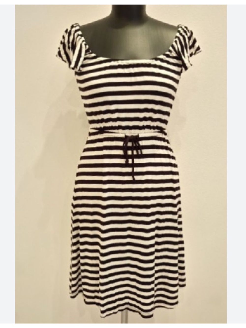 Old Navy Black and White Striped Tank jersey soft Dress